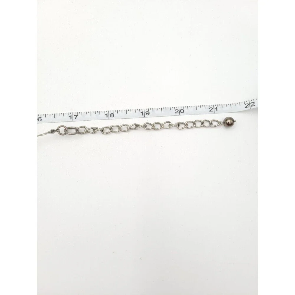 Chico's 3 Strand Wire Silver Tone Bronze Brown Beige‎ Floating Bead Necklace 21